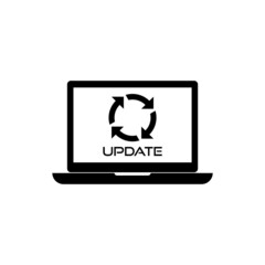 Laptop update process icon isolated on white background