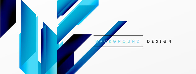 Minimal geometric abstract background. Dynamic 3d lines composition. Trendy techno business template for wallpaper, banner, background or landing