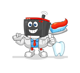 radio dentist illustration. character vector