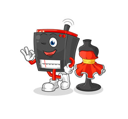 Fototapeta premium radio fashion designer vector. cartoon character