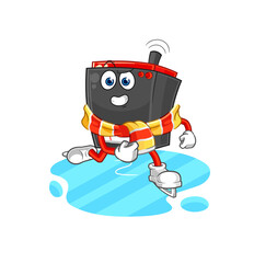 radio ice skiing cartoon. character mascot vector