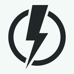 Power icon. Lightning, bolt, energy and thunder electric concept. Vector illustration isolated. EPS 10