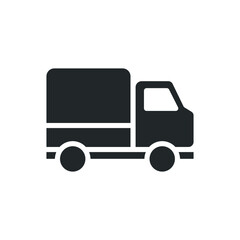 Fototapeta premium Truck icon. Simple solid style. Glyph symbol. Shipping car, delivery concept. Vector illustration isolated on white background. EPS 10.