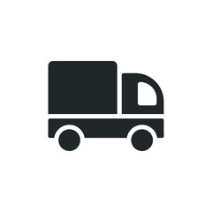 Truck icon. Simple solid style. Glyph symbol. Shipping car, delivery concept. Vector illustration isolated on white background. EPS 10.
