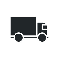 Truck icon. Simple solid style. Glyph symbol. Shipping car, delivery concept. Vector illustration isolated on white background. EPS 10.