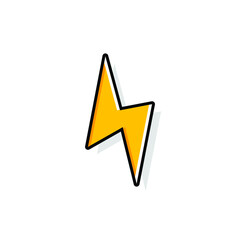 Thunder and bolt lighting flash icon. Flat style on white background. Vector illustration isolated. EPS 10.