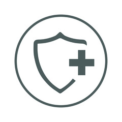 Health, insurance, medical icon. Gray vector sketch.