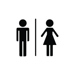 Toilet restroom sign icon. Public navigation symbol. Simple solid style. Vector illustration isolated on white background. EPS 10