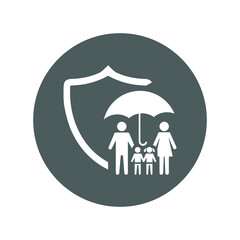 Family, life, insurance icon. Gray vector design.