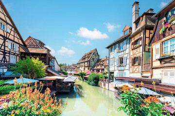 Architecture in the town of Colmar, France - obrazy, fototapety, plakaty