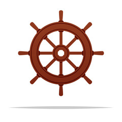 Ship steering wheel vector isolated illustration