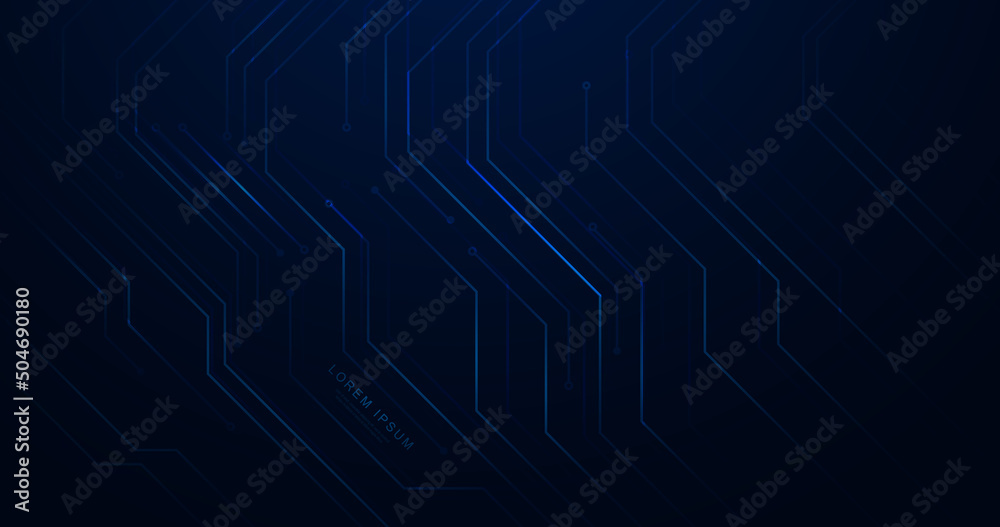 Aufkleber abstract circuit board with futuristic technology digital hi tech concept on blue background. vector