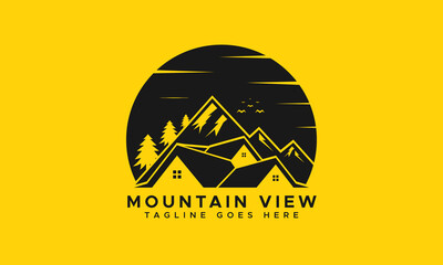 Modern Mountain Logo Design Template