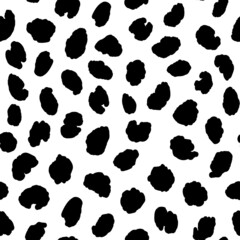 Abstract modern leopard seamless pattern. Animals trendy background. Black and white decorative vector stock illustration for print, fabric, textile. Modern monochrome ornament of stylized skin