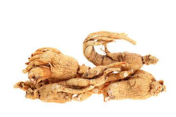 Ginseng on a white background