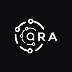 QRA letter logo design on black background. QRA  creative initials letter logo concept. QRA letter design.
