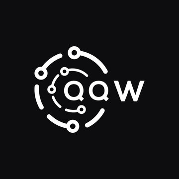 QQW letter logo design on black background. QQW  creative initials letter logo concept. QQW letter design.
