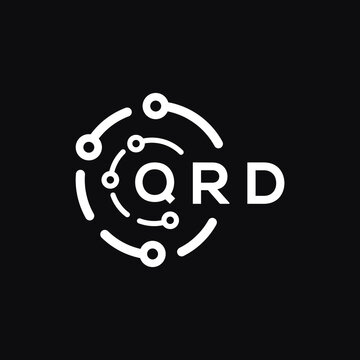QRD letter logo design on black background. QRD creative initials letter logo concept. QRD letter  design.
