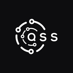 QSS letter logo design on black background. QSS  creative initials letter logo concept. QSS letter design.
