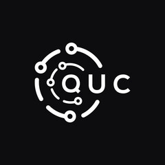 QUC letter logo design on black background. QUC  creative initials letter logo concept. QUC letter design.
