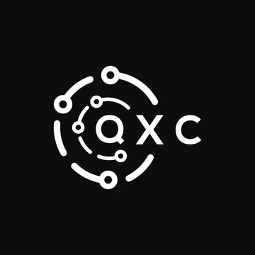 QXC letter logo design on black background. QXC  creative initials letter logo concept. QXC letter design.