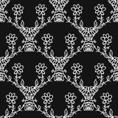 Seamless floral wallpaper. Doodle vector with floral ornament. Vintage floral decor, sweet elements background for your project, menu, cafe shop