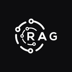 RAG technology letter logo design on black  background. RAG creative initials technology letter logo concept. RAG technology letter design.
