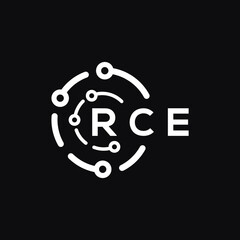 RCE technology letter logo design on black  background. RCE creative initials technology letter logo concept. RCE technology letter design.
