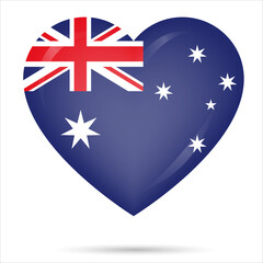 I heart Love Australia Aussie Flag