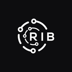 RIB letter logo design on black background. RIB creative  initials letter logo concept. RIB letter design.