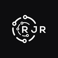 RJR letter logo design on black background. RJR creative  initials letter logo concept. RJR letter design.