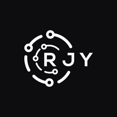 RJY letter logo design on black background. RJY creative  initials letter logo concept. RJY letter design.