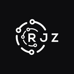 RJZ letter logo design on black background. RJZ creative  initials letter logo concept. RJZ letter design.