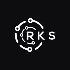 RKS letter logo design on black background. RKS  creative initials letter logo concept. RKS letter design.