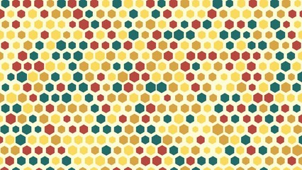 Float colorful hexagonal dots blinking on a 4K light yellow background. - Powered by Adobe