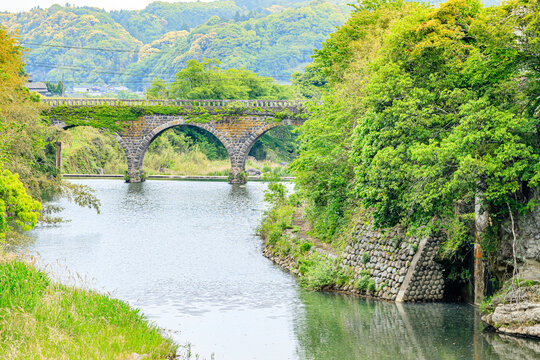 初夏の分寺橋　大分県宇佐市　Buji bridge in early summer. Ooita Usa city.