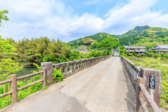 初夏の分寺橋　大分県宇佐市　Buji bridge in early summer. Ooita Usa city.