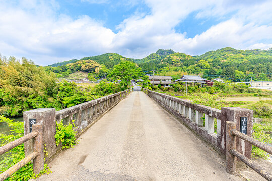 初夏の分寺橋　大分県宇佐市　Buji bridge in early summer. Ooita Usa city.