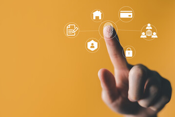 Fingerprint scanning and biometric authentication, processing of biometric for access personal data. security mobile, protection security creditcard,Exchange Security 
