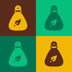 Pop art Garbage bag icon isolated on color background. Vector