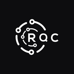 RQC letter logo design on black background. RQC  creative initials letter logo concept. RQC letter design.