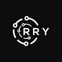 RRY letter logo design on black background. RRY  creative initials letter logo concept. RRY letter design.