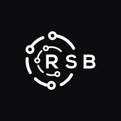 RSB letter logo design on black background. RSB  creative initials letter logo concept. RSB letter design.