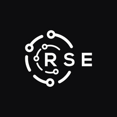 RSE letter logo design on black background. RSE  creative initials letter logo concept. RSE letter design.