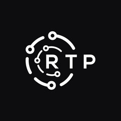 RTP technology letter logo design on black  background. RTP creative initials technology letter logo concept. RTP technology letter design.
