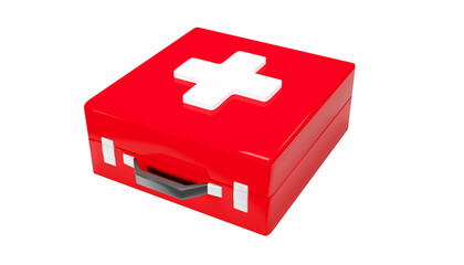 3d render first aid kit isolated on white background.Illustration of a digital image for medicine.