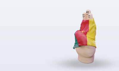 3d friendship day finger Cameroon flag rendering right view