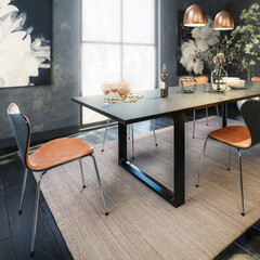 Table Group Inside a Loft Apartment (detail) - 3D Visualization