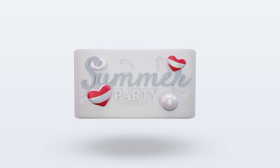 3d Summer party day love Austria flag rendering front view