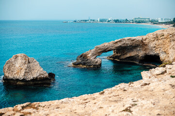 Fototapeta na wymiar Rocks formation over mediterranean sea of Ayia Napa
